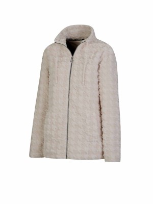 BJØRNSON Samanta Coral Fleece Vest Dames 4 seizoenen - Zacht - Off-White