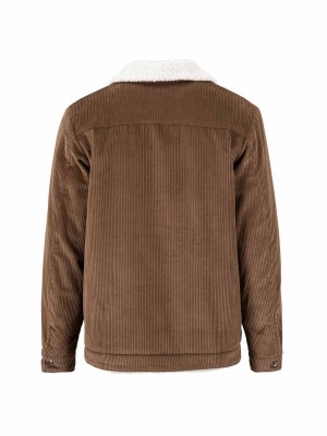 STØRVIK Corduroy Teddy Winterjas Heren Taupe - S-6XL - CALGARY