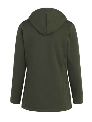 Hooded Sweatvest Teddy Voering Dames Olijfgroen - 36-56 - SIGRID