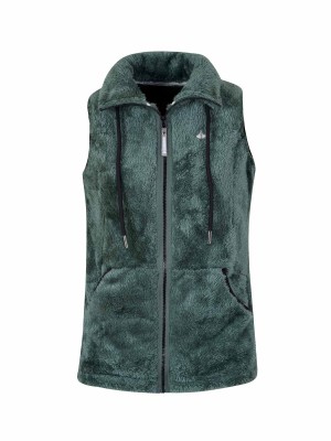 BJØRNSON Syrin Coral Fleece Bodywarmer Dames Zacht / 4 seizoenen - Dennengroen