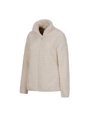 BJØRNSON Tindra Zigzag Fleece Vest Dames 4 seizoenen - Zacht - Off-White