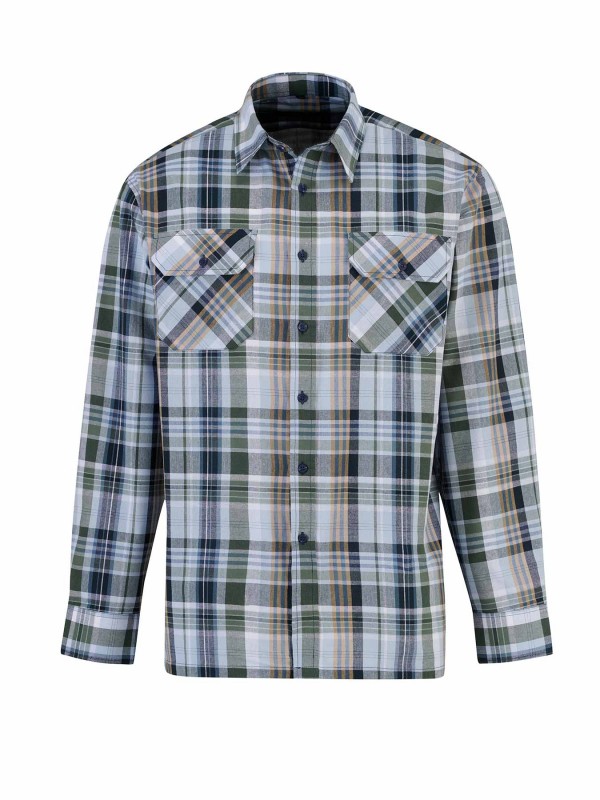 STØRVIK Egersund Katoenen Werkhemd Heren - Houthakkersblouse - Olijfgroen - Zwart - Bruin - 052-6.1