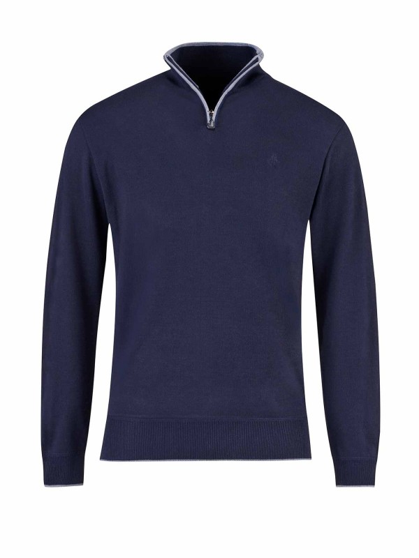 Bjornson Fijn Gebreid Pullover (fleece-gevoerd) Heren Donkerblauw- S-4XL - ZIMON
