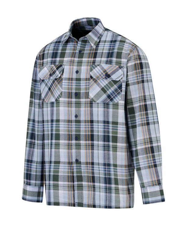 STØRVIK Egersund Katoenen Werkhemd Heren - Houthakkersblouse - Olijfgroen - Zwart - Bruin - 052-6.1