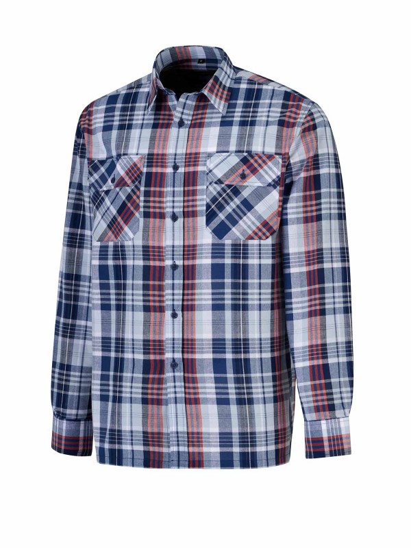 STØRVIK Egersund Katoenen Werkhemd Heren - Houthakkersblouse - Blauw - Rood - Wit - 052-6.2