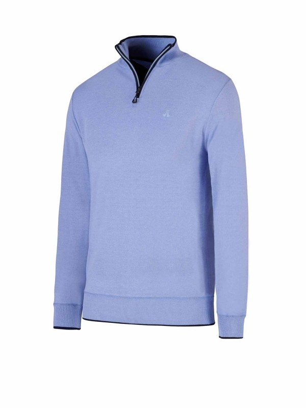 Bjornson Fijn Gebreid Pullover (fleece-gevoerd) Heren Lichtblauw - S-4XL - ZIMON