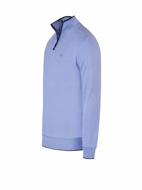Bjornson Fijn Gebreid Pullover (fleece-gevoerd) Heren Lichtblauw - S-4XL - ZIMON