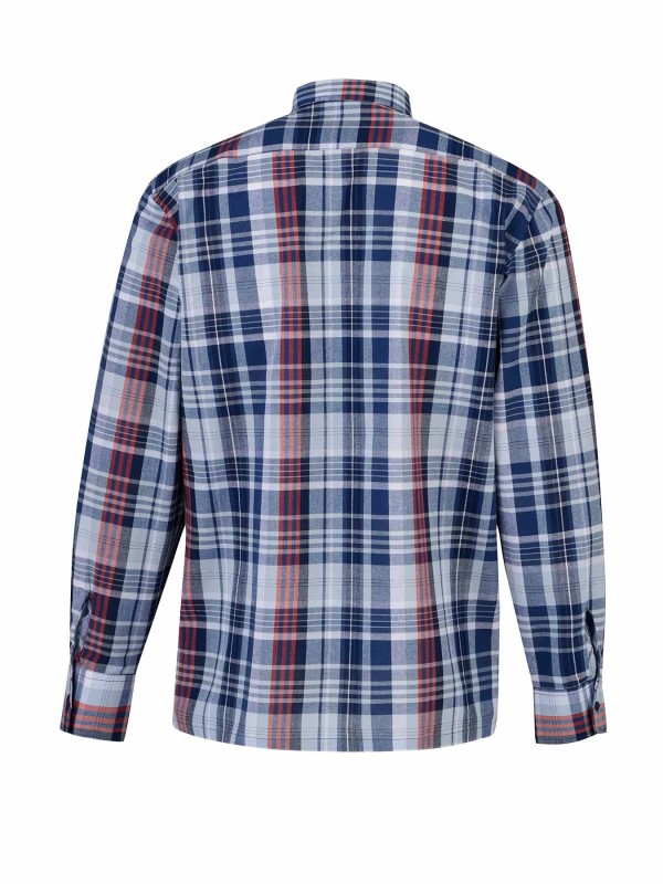 STØRVIK Egersund Katoenen Werkhemd Heren - Houthakkersblouse - Blauw - Rood - Wit - 052-6.2