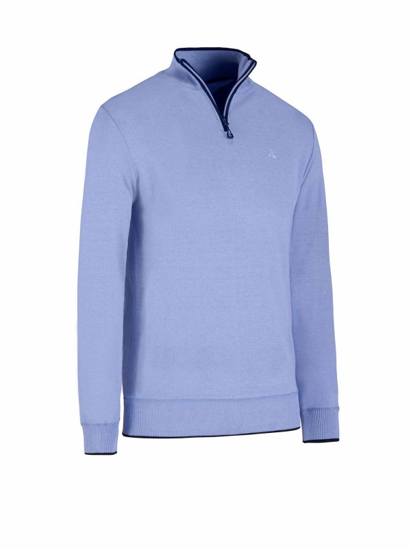 Bjornson Fijn Gebreid Pullover (fleece-gevoerd) Heren Lichtblauw - S-4XL - ZIMON