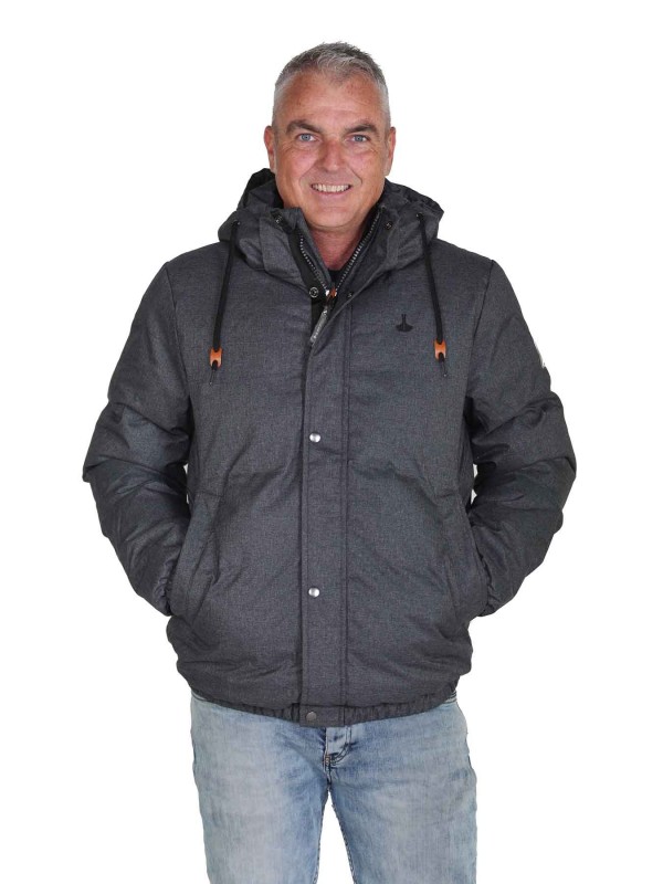 BJØRNSON Winterjas Heren Warm gewatteerd Antraciet melange - S-6XL - BRUNO