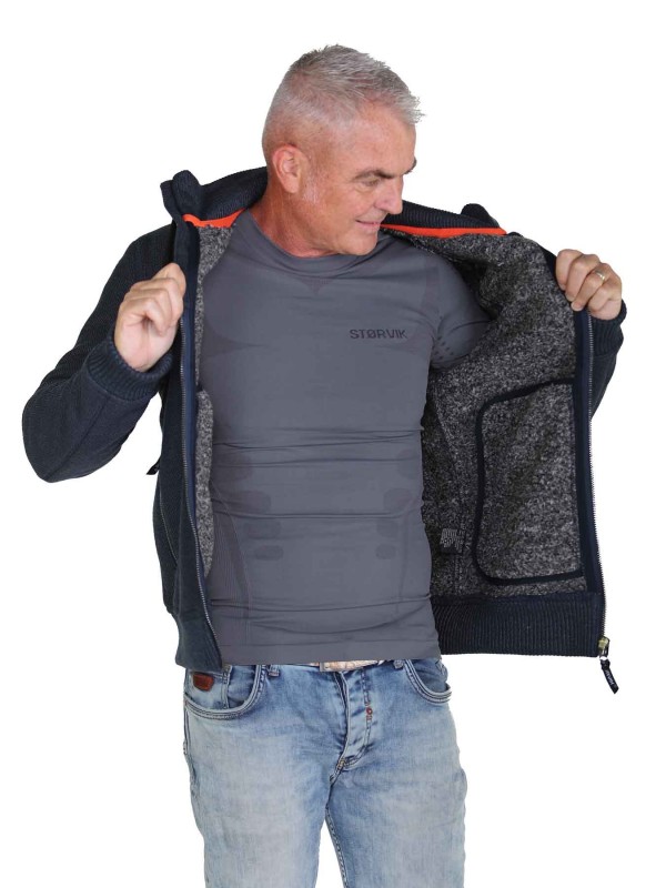 Gebreid Vest Heren Borgvoering Donkerblauw - M-4XL - TORRE