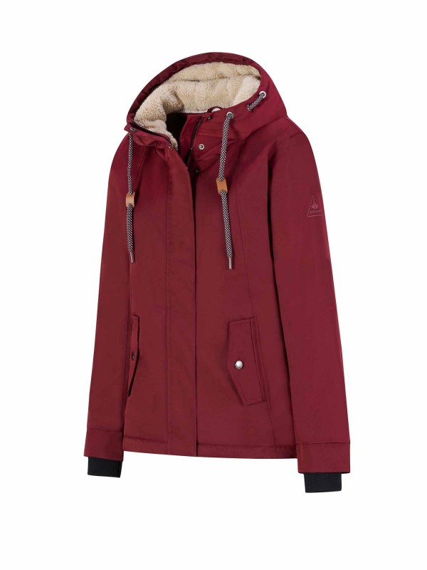 BJØRNSON Regenjas / Winterjas Winddicht Waterdicht Dames Bordeaux Rood Agneta