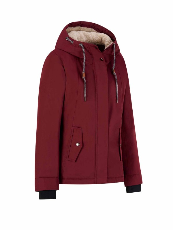 BJØRNSON Regenjas / Winterjas Winddicht Waterdicht Dames Bordeaux Rood Agneta
