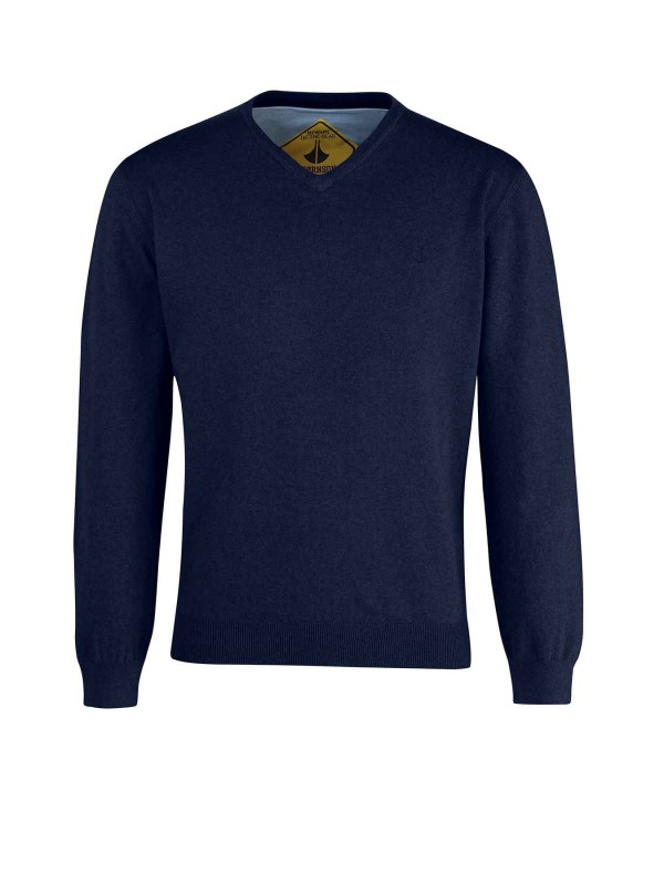 Pullover v hals donkerblauw kopen Bjornson 39 95