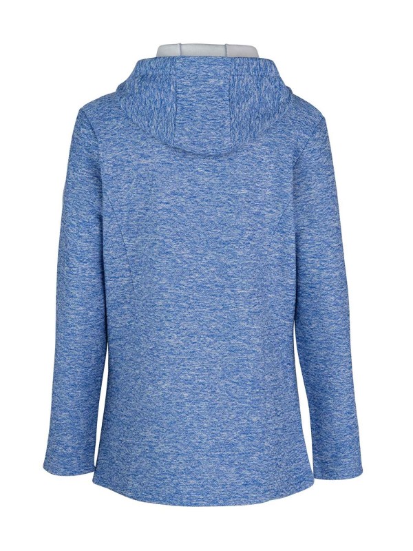 BJØRNSON ANNE Gebreid Hooded Vest 4 seizoenen Dames -36-56- Koren Blauw Melange