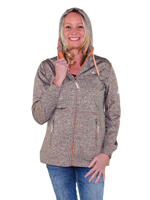 Capuchon Vest Dames Sportief Bruin Melange