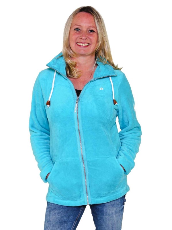 Blauw fleece store vest dames