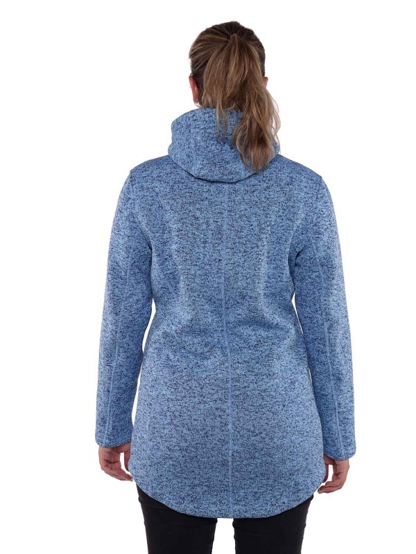 Lang Vest Gebreid Dames Warm Blauw Melange