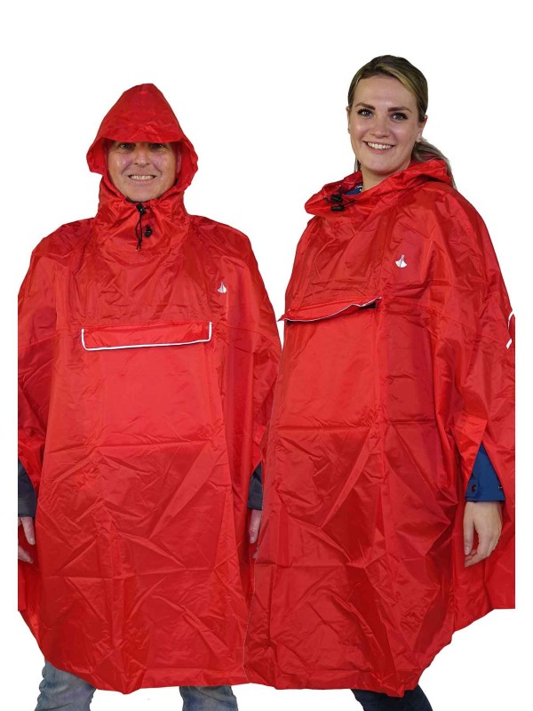 Regenponcho Unisex Waterdicht Rood - One Size - Haps