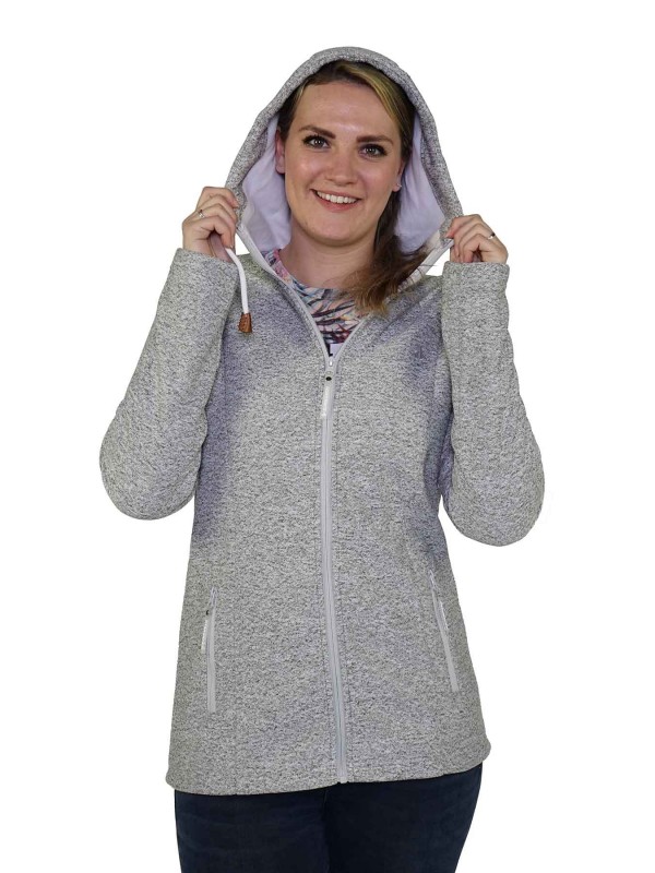 Bjørnson Capuchon Vest Gebreid Dames Grijs - Wenche