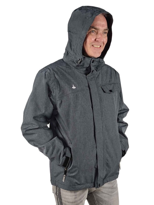 BJØRNSON Zomerjas Waterdicht Heren Grijs Melange - S-6XL - BJARNE