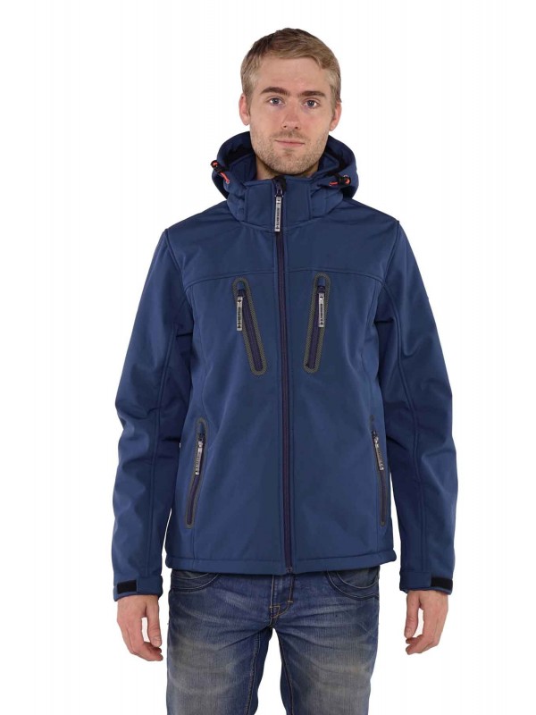 Bjørnson Softshell Jas Winter Heren Blauw - Joppe