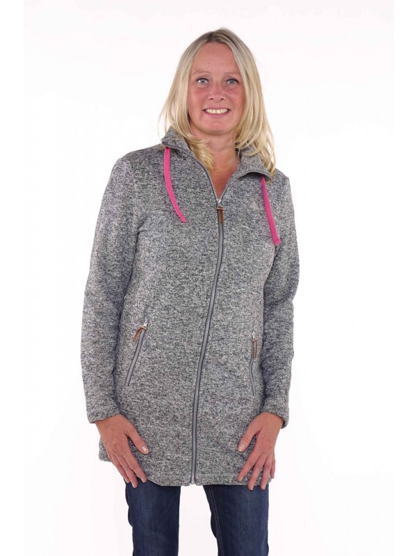 Bjørnson Lang Gebreid Vest Dames Blauw Melange - Kirsten