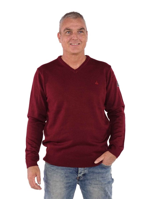 Pullover v hals bordeaux rood kopen Bjornson 39 95