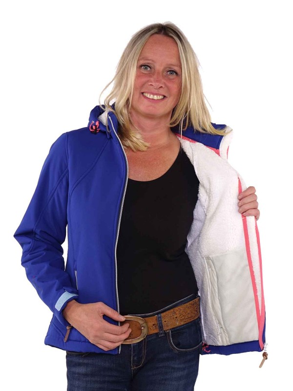 Bjornson Softshell Jas Teddy Gevoerd Dames Blauw - Nora