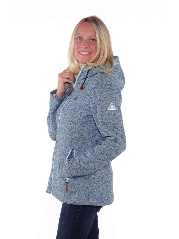 Bjørnson Capuchon Vest Gebreid Dames Blauw - Wenche