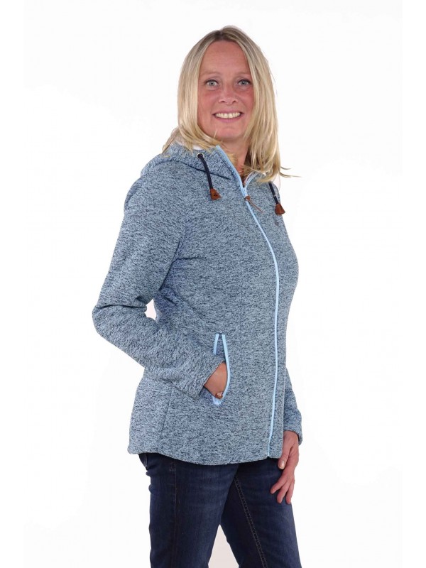 Bjørnson Capuchon Vest Gebreid Dames Blauw - Wenche