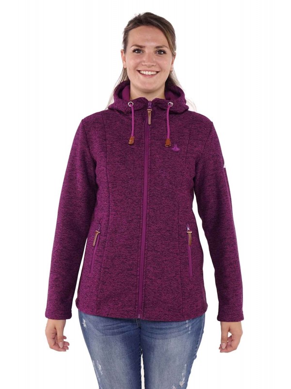 Bjørnson Capuchon Vest Gebreid Dames Phlox - Wenche