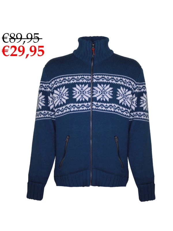 GEBREID VEST WINDDICHT HEREN blauw Bjorn