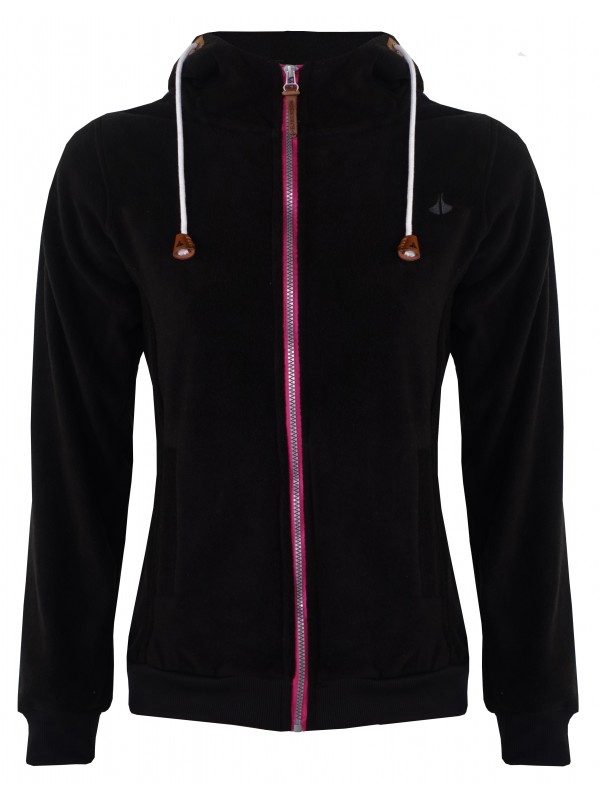 Hoogland boete Mysterie Fleece vest capuchon dames zwart kopen? - €29,95