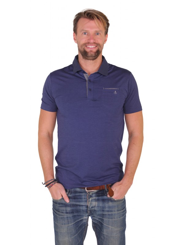 Donkerblauwe sales polo heren