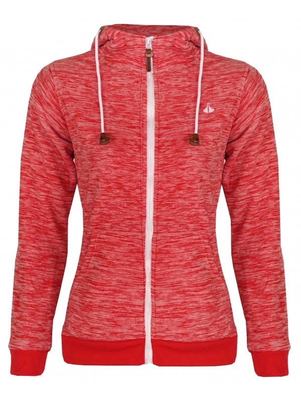 Hooded Sweatvest 4 Seizoenen Dames Rood Melange 36 56 RUTH