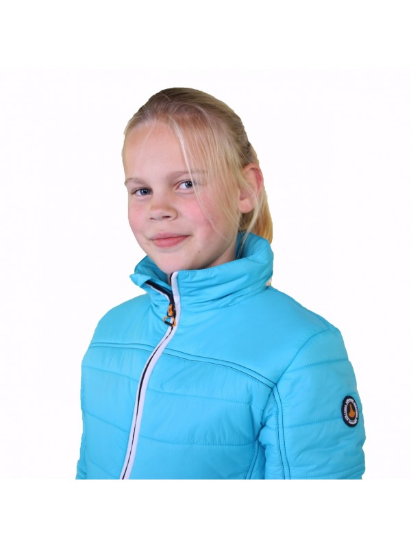 Blauwe gewatteerde meisjes zomerjas