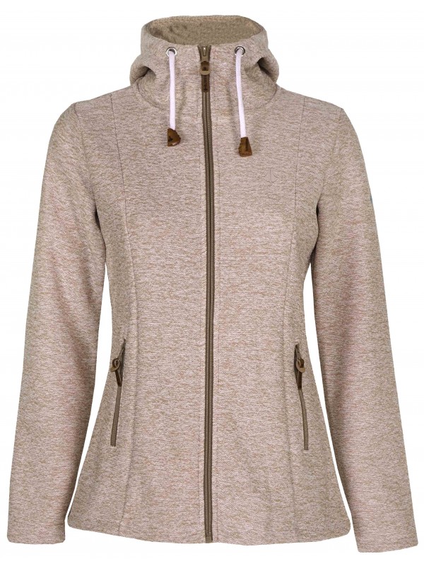 Bjørnson Capuchon Vest Gebreid Dames Taupe - Wenche