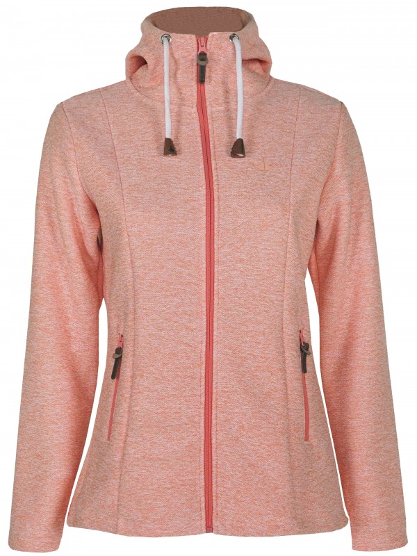 Bjørnson Capuchon Vest Gebreid Dames Zalmkleurig - Wenche