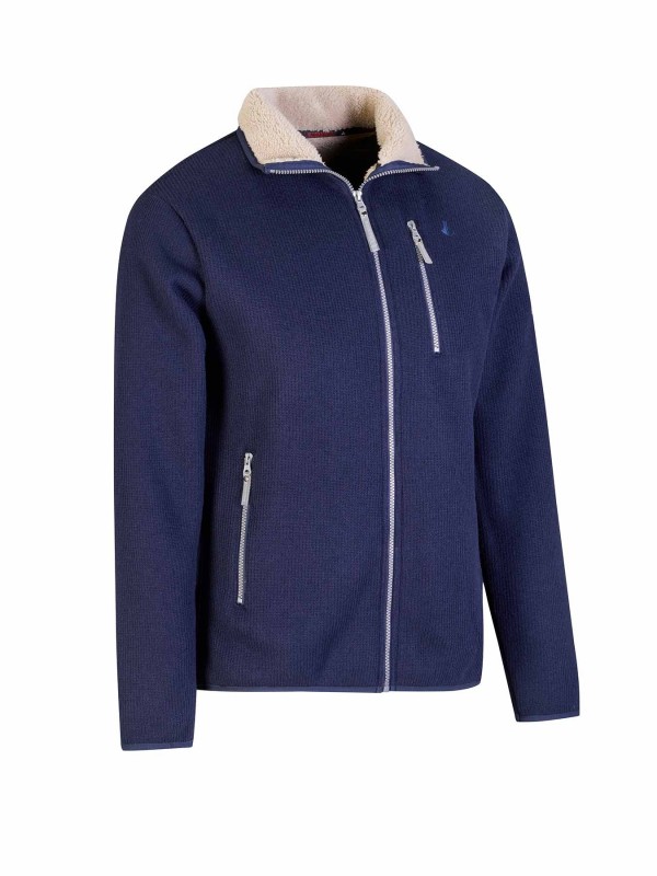 BJØRNSON Gebreid Wintervest Borgvoering Heren Donkerblauw - Brage