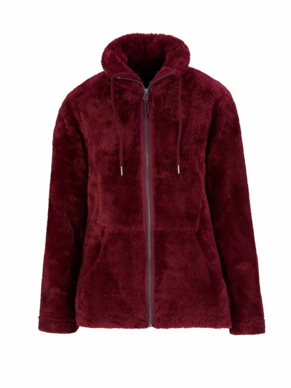 BJØRNSON Elin Coral Fleece Vest Dames 4 seizoenen - Zacht - Bordeaux Rood
