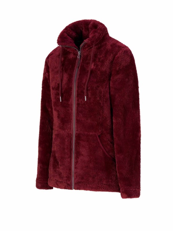 BJØRNSON Elin Coral Fleece Vest Dames 4 seizoenen - Zacht - Bordeaux Rood