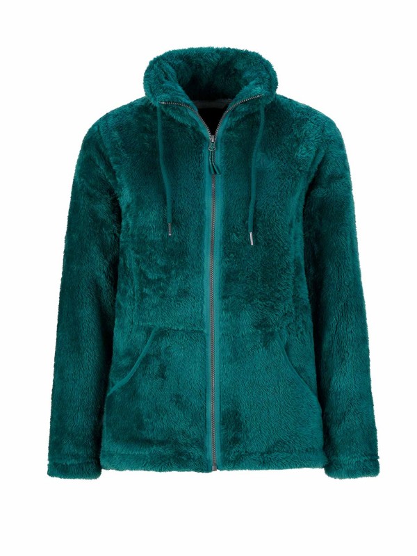 BJØRNSON Elin Coral Fleece Vest Dames 4 seizoenen - Zacht - Donkergroen