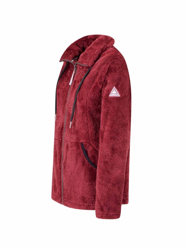 BJØRNSON Elin Coral Fleece Vest Dames 4 seizoenen - Zacht - Rood Bruin