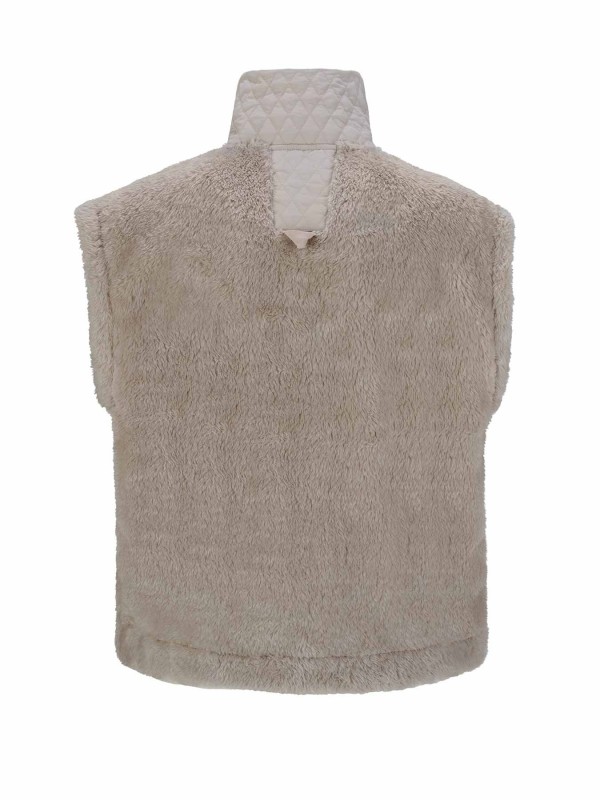 BJØRNSON Elino 8085 Coral Fleece Bodywarmer Dames Zacht / 4 seizoenen - Zand Beige