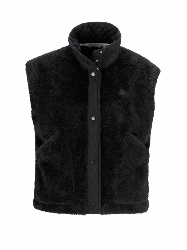 BJØRNSON Elino 8085 Coral Fleece Bodywarmer Dames Zacht / 4 seizoenen - Zwart