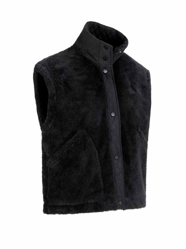 BJØRNSON Elino 8085 Coral Fleece Bodywarmer Dames Zacht / 4 seizoenen - Zwart