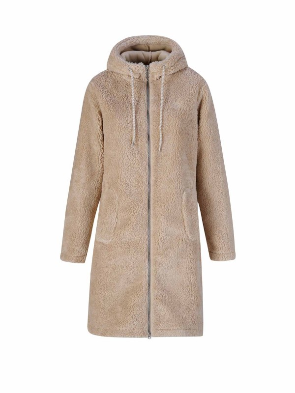 BJØRNSON Elvira Parka Teddy Fleece Jas Vest Dames 4 seizoenen - Beige
