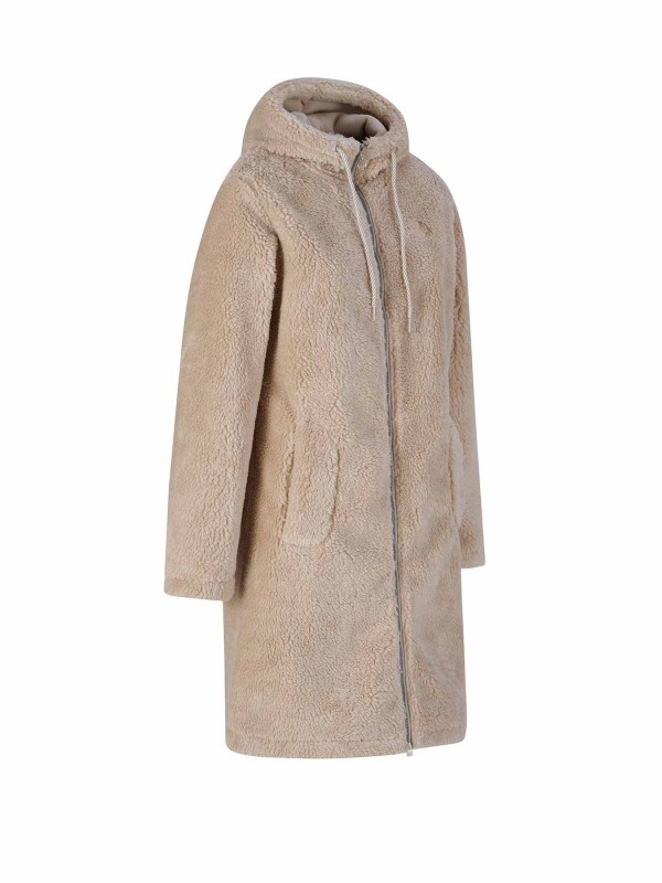 BJØRNSON Elvira Parka Teddy Fleece Jas Vest Dames 4 seizoenen - Beige
