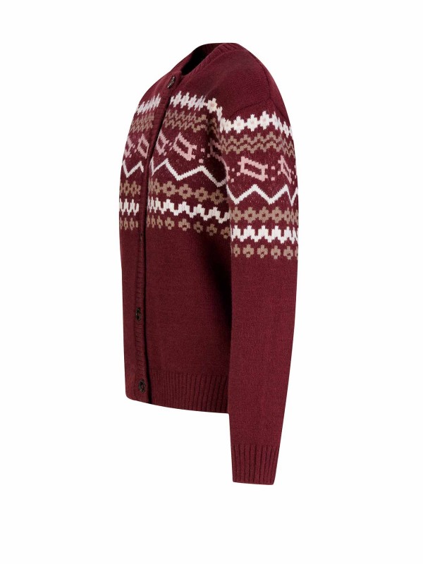 BJØRNSON Emelia Vlakbrei Noors Vest Dames - Cardigan - Bordeaux Rood